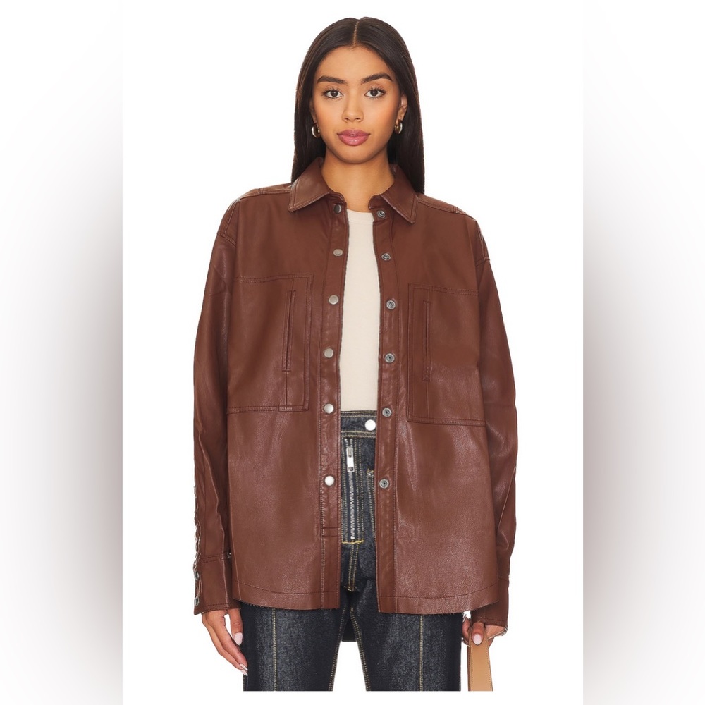 Free People Easy Rider Vegan shirt jacket